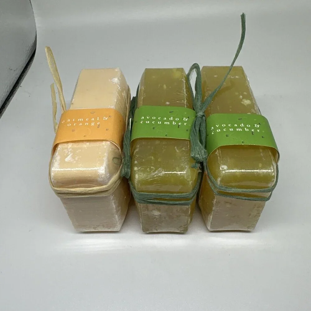 Lot Of 3 Bath & Body Works Gyclerin Bar Soap 6oz New Sealed Cucumber‎ Avacado